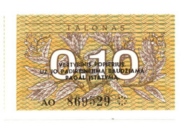 Lituania - 0.10 Talonas 1991    +++++++ - Lithuania