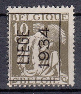 BELGIË - PREO - Nr 285 A (CERES)(Met Keurstempel) - LIEGE 1934 (Kantdruk) - (*) - Typografisch 1932-36 (Ceres En Mercurius)