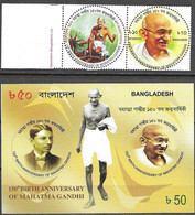 BANGLADESH, 2020, MNH, GANDHI, 2v+S/SHEET - Mahatma Gandhi