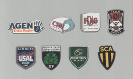 PINS PIN'S RUGBY 960 AUCH LOU LYON AGEN PAU ALBI  SCA  LIMOGES BOURGOIN MONTAUBAN   LOT 8 PINS EGF - Rugby