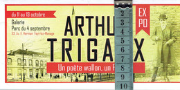 Fayt-lez-Manage Annonce De L'exposition Réalisée Pour Le Centenaire De La Mort D'Arthur Trigaux (2014) - Programmes