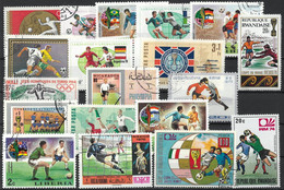 C2329 Sport Football Soccer World Cup Olympics Flag Stadium Philately Art Sculpture Used 19xStamp Lot#499 - Gebraucht