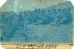 Deel Van Fotokaart 22 April 1915 . Een Groep Soldaten In De Loopgraven . - War 1914-18