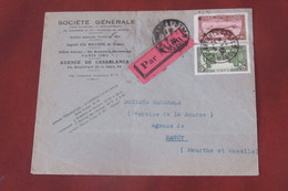 Maroc Lettre Par Avion Du 05 02 1930 De  Casablanca Pour Nancy 54 - Covers & Documents