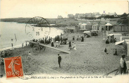 Préfailles * Vue Générale De La Plage Et De La Côte De St Gildas * Cabines De Bain - Préfailles