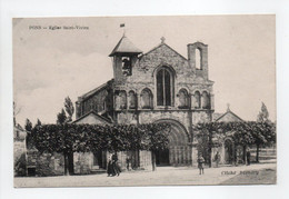 - CPA PONS (17) - Eglise Saint-Vivien - Cliché Basnary - - Pons