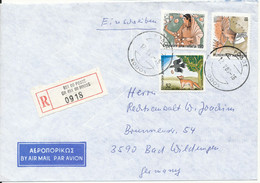 Greece Registered Air Mail Cover Sent To Germany 12-5-1988 - Briefe U. Dokumente