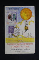 FRANCE - Carte, Oblitération Et Vignette Du Championnat D’Athlétisme De L 'Armée De L Air De Lyon En 1942 - L 101825 - Cartas & Documentos