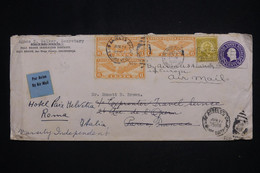 ETATS UNIS - Entier Postal + Compléments De Los Angeles Pour Paris Et Redirigé Vers Rome En 1938 Par Avion - L 101829 - 1921-40