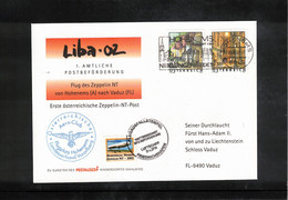 Austria / Oesterreich 2002 Flight Of Zeppelin NT From Hohenems To Vaduz For LIBA'02 Exhibition Interesting Cover - Zeppelins