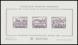 POLAND 1966 Millennium Of The Polish State - Official Reprint / Three Polish Capitals On Postage Stamps P70 - Probe- Und Nachdrucke