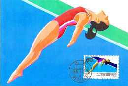 CINA CHINA - 1992 Cartolina Maximum Olympic Games Olimpiadi Di Barcellona Sport: TUFFI - 5255 - Kunst- Und Turmspringen