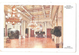 CPA AUSTRIA VIENNA HOTEL METROPOLE WIEN ADVERT POSTCARD ADVERTISING USED STAMP REMOVEDa - Autres & Non Classés