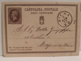 Cartolina Postale Dieci Centesimi Siena MASSA MARITTIMA 1877 - Interi Postali