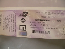 Billet Ticket Concert J Hallyday Bercy 15/6/2013 - Entradas A Conciertos