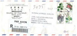 (UU 30 A [large]) Taiwan Cover Posted To Australia - Bank Of Taiwan (posted Registered) - Lettres & Documents