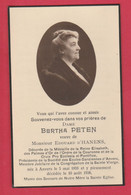 Delcampe - Souvenir Mortuaire : Bertha Peten , Née à Anvers En 1859 Et Y Est Décédée  En 1936 - Todesanzeige