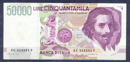 Italy  - 1992 -  50 000 Lire   -.P116b.....aUNC - 50000 Lire