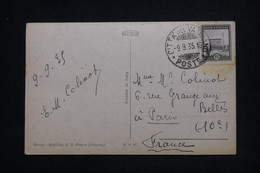 VATICAN - Affranchissement Du Vatican Sur Carte Postale En 1935 Pour Paris - L 101854 - Cartas & Documentos