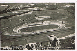 AK:CPA Grunewald Stadion Fliergeransicht Und Sportforum / Fliegeraufnahme Texte Blanc Et Séparé, Circulée Curiosité - Grunewald