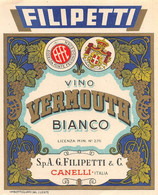 BK13014 " VINO VERMOUTH BIANCO-SPA G. FILIPETTI & C.-CANELLI "ETICH. D'EPOCA - Other & Unclassified