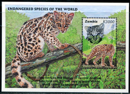 BA2514 Zambian 1997 Animal Long-tailed Tiger Cat S/S - Autres & Non Classés