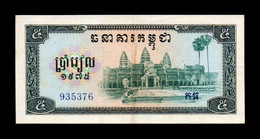 Camboya Cambodia 5 Riels 1975 Pick 21 EBC/SC- XF/aUNC - Cambodge