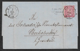 1868, 7 JANUAR - BRIEF NDP 1Gr Mi.Nr. LUGAU N. OBERHOHNDORF -  GEBRAUCHT IN DER ERSTEN VERWENDUNGSWOCHE ! SELTEN - Cartas & Documentos