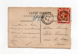!!! 10 C SEMEUSE SUR PORTE TIMBRE MILLENAIRE DE CLUNY SUR CPA DE 1910, CACHET COMMEMO - Storia Postale