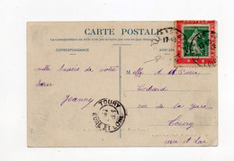 !!! 5 C SEMEUSE SUR PORTE TIMBRE DIEU PROTEGE LA FRANCE, SUR CPA - Covers & Documents