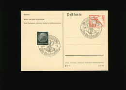 Postkarte Mi Nr. 512 + Mi Nr. 612 2x SST Dresden Ausstellung Die Briefmarke 3.08.1936 - Lettres & Documents