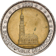 Allemagne, 2 Euro, 2008, Stuttgart, Error Wrong Ring, SUP, Copper-nickel - Varietà E Curiosità