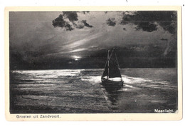 The Netherlands - Groeten Uit Zandvoort Yacht Boat Postally Used Nederland Stamp - Zandvoort