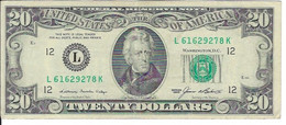 STATI UNITI - UNITED STATES - 20 US $ 20 DOLLARI  JACKSON - WYSIWYG  - N° SERIALE L61629278K - CARTAMONETA - PAPER MONEY - Other - America