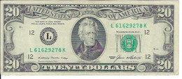 STATI UNITI - UNITED STATES - 20 US $ 20 DOLLARI  JACKSON - WYSIWYG  - N° SERIALE L61629278K - CARTAMONETA - PAPER MONEY - Autres - Amérique