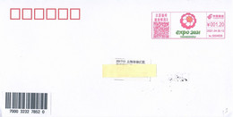 China 2021, Franking Meter, Expo 2021, Circulated Cover, Arrival Postmark On Back - Covers & Documents