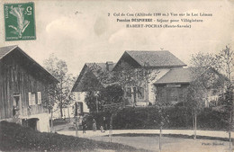 CPA 74 COL DE COU VUE SUR LE LAC LEMAN PENSION DESPIERRE HABERT POCHAS - Autres & Non Classés