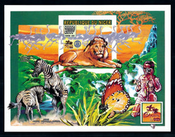 Niger 1996, Scout, Butterfly, Lion, Zebra, Ostric, Camera, IMPERFORATED BF - Straussen- Und Laufvögel