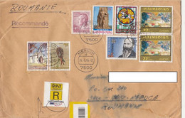 8629FM- HOUSE, BIRD, KING, MONUMENT, STAINED GLASS, PAINTING, STAMPS ON REGISTERED COVER, 1995, LUXEMBOURG - Lettres & Documents