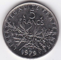 5 Francs Semeuse 1979 , En Cupronickel, F# 341, Gad# 771, - 5 Francs