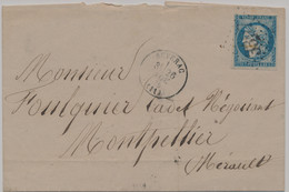 LSC EMMISSION De BORDEAUX Sur Lettre - 1849-1876: Période Classique