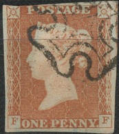 GB LE QV 1 D Redbrown Plate 24 (FF) Almost 4 Broad Margins Minimal Touched At The Upper Left, Black MC, VARIETY/ERROR: - Usati