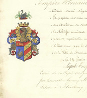 Noblesse BARGHON DES CHAPELLES Baron Du Saint-Empire 1781 Manuscrit Alsace Haguenau Strasbourg - Documenti Storici
