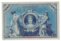 GERMANIA IMPERO 100 MARCHI 1908 - WYSIWYG  - N° SERIALE 0944229F - CARTAMONETA - PAPER MONEY - 100 Mark