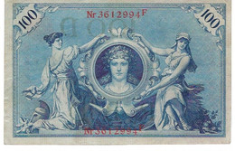 GERMANIA IMPERO 100 MARCHI 1908 - WYSIWYG  - N° SERIALE 3612994F - CARTAMONETA - PAPER MONEY - 100 Mark
