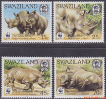 Swaziland 1987 - Mi:528/531, Yv:525/528, Sc:519/522, Stamp - XX - Wwf Rhino - Swaziland (1968-...)