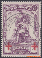 België 1914 - Mi:106, Yv:128, OBP:128, Stamp - O - Statue De Merode Red Cross - 1918 Rotes Kreuz