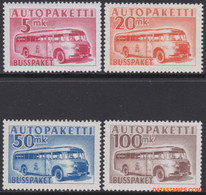 Finland 1952/1957 - Mi:Auto Paket Marken 10/13, Yv:Autobus 6/9, Bus Parcel Stamp - XX - Bus - Paquetes Postales