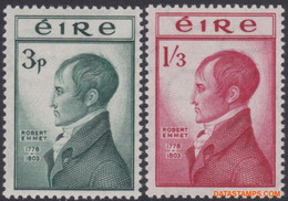 Ierland 1953 - Mi:118/119, Yv:120/121, Stamp - XX - Robert Emmet - Neufs