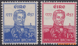 Ierland 1957 - Mi:132/133, Yv:132/133, Stamp - XX - William Brown Admiral - Neufs